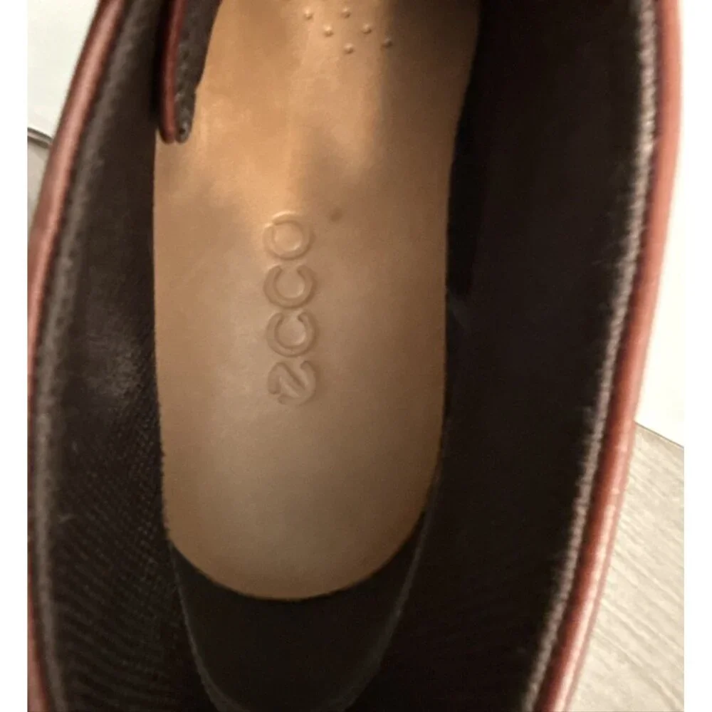 ECCO Chukka Boots Shoes‎ EU 46 US 12/12.5 Cognac Brown Leather Ankle Lace Up